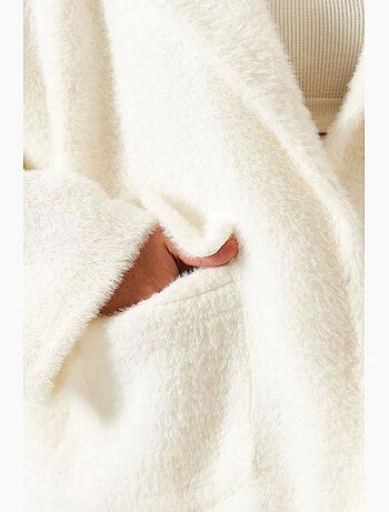 Manteau surdimensionné en fausse fourrure à double poche lucci