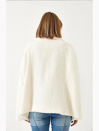 Manteau surdimensionné en fausse fourrure à double poche lucci