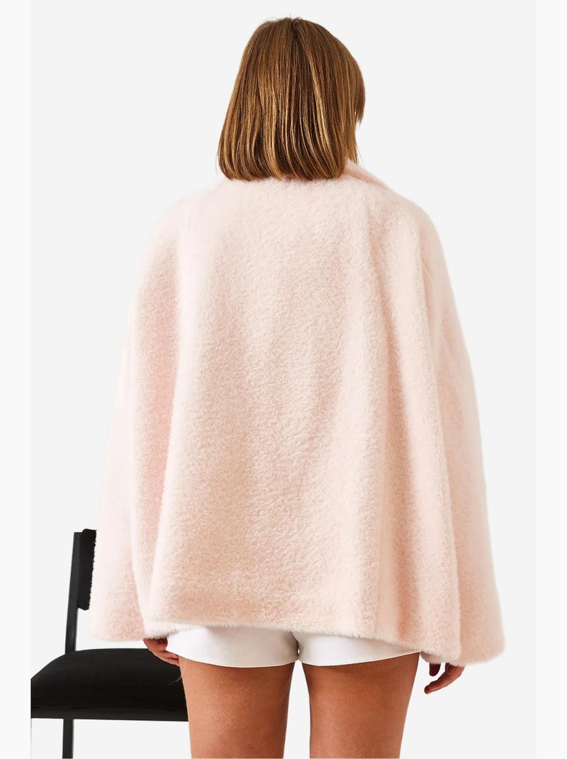 Manteau surdimensionné en fausse fourrure à double poche lucci Rose dragée - Kiabi