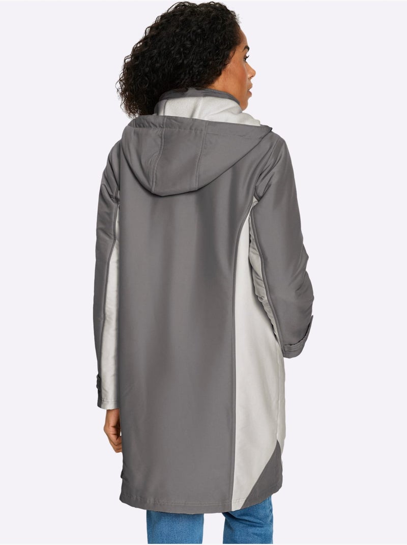 Manteau technique doublure polaire chaude - taille standard - moda vilona Gris Gris anthracite Gris - Kiabi