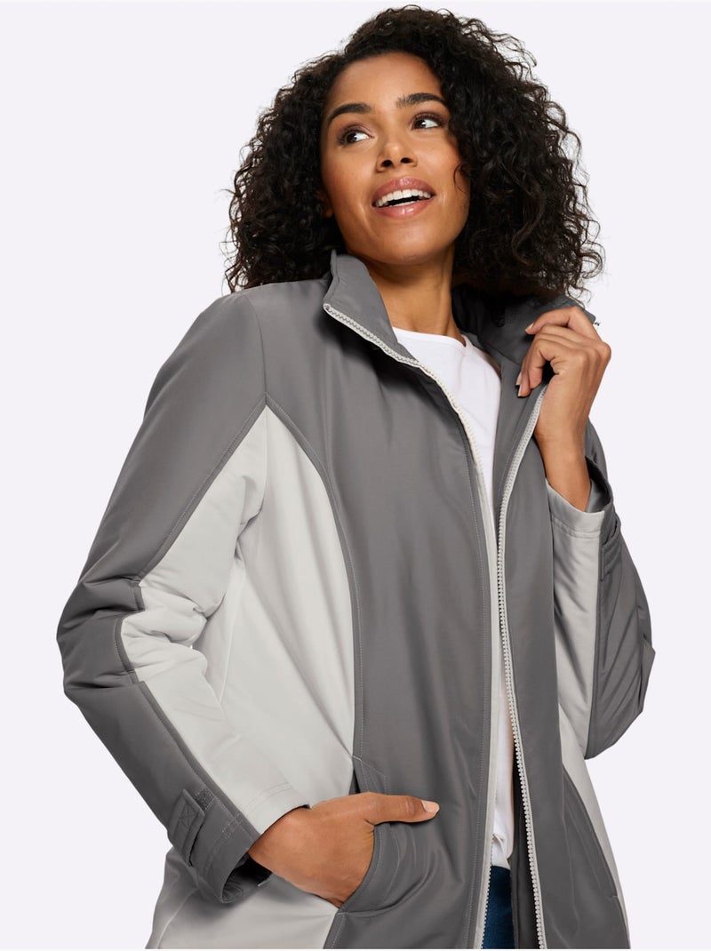 Manteau technique doublure polaire chaude - taille standard - moda vilona Gris Gris anthracite Gris - Kiabi