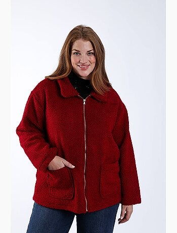Manteau teddy uni PAPRIKA