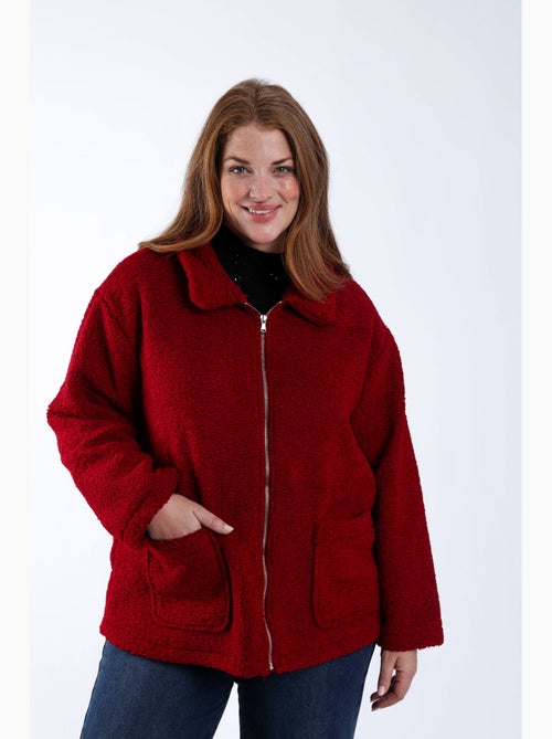 Manteau teddy uni PAPRIKA - Kiabi