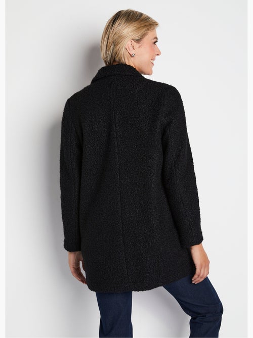 Manteau tissu bouclette mi-long boutonné - Afibel - Kiabi