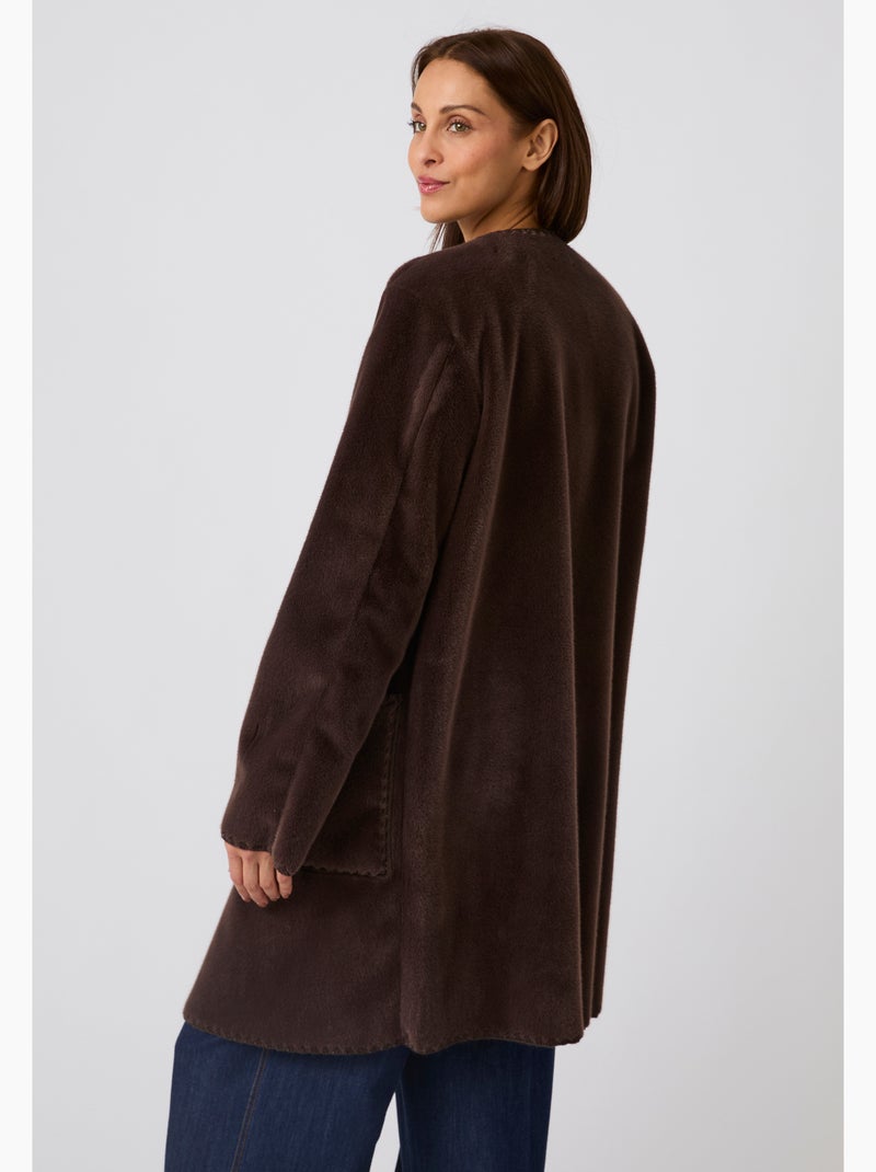 Manteau toucher doux - damart Marron chocolat - Kiabi
