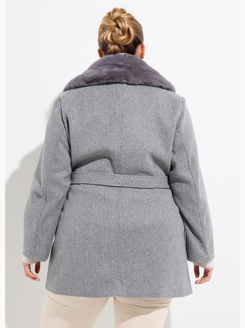 Manteau toucher laineux col fourrure - AFIBEL - Kiabi Manteau toucher laineux col fourrure - AFIBEL - Kiabi