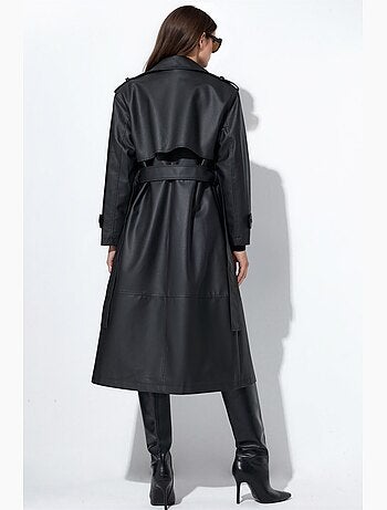 Manteau trench long ceinturé croisé hiccup