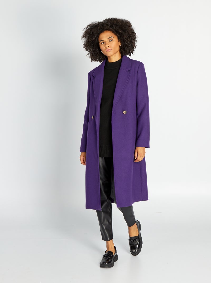 Manteau type lainage Violet - Kiabi