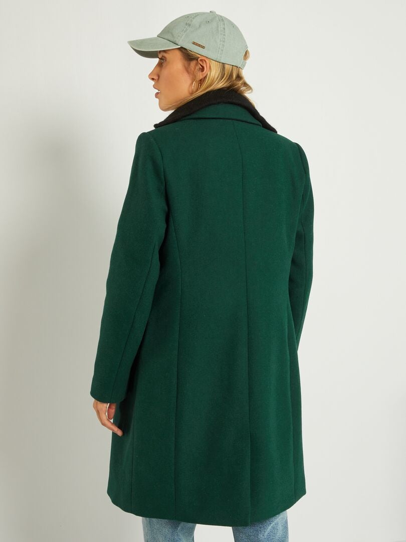 manteau laine homme vert