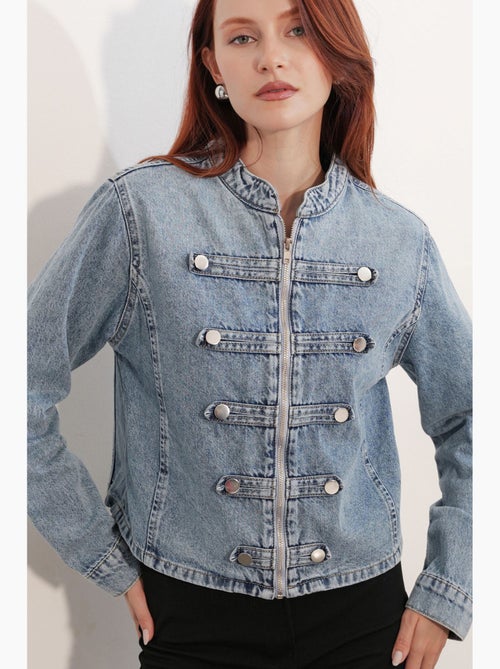 Manteau veste en denim femme bdart - Kiabi Manteau veste en denim femme bdart - Kiabi