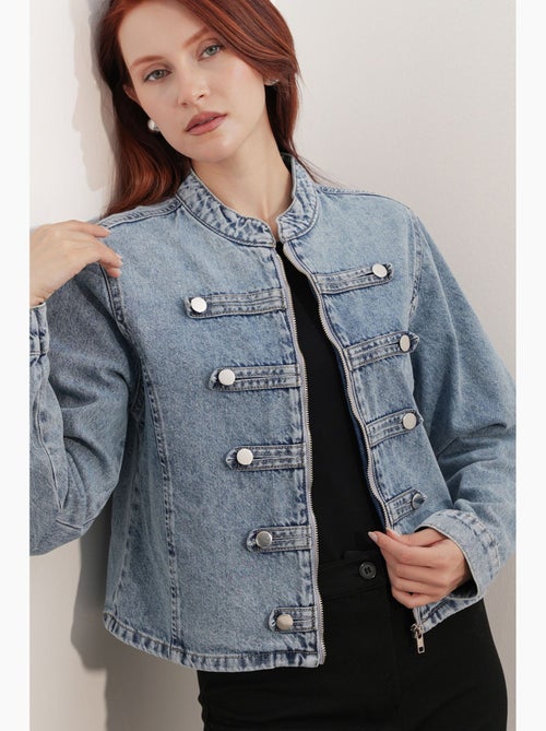 Manteau veste en denim femme bdart - Kiabi Manteau veste en denim femme bdart - Kiabi