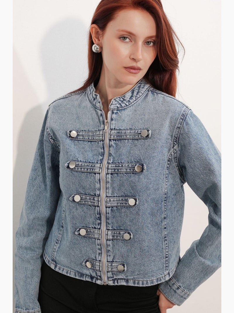 Manteau veste en denim femme bdart Bleu clair - Kiabi