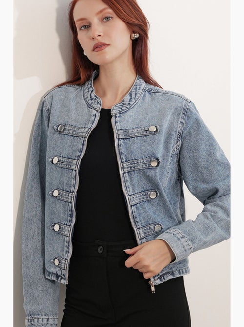 Manteau veste en denim femme bdart - Kiabi Manteau veste en denim femme bdart - Kiabi