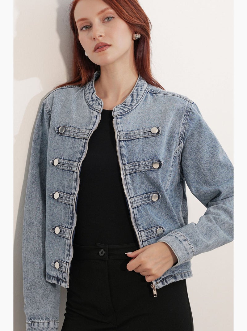 Manteau veste en denim femme bdart Bleu clair - Kiabi