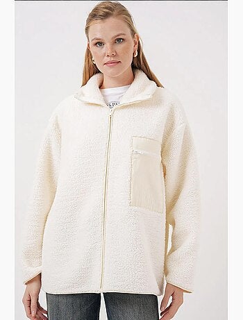 Manteau veste en fausse fourrure surdimensionné à fermeture éclair bdart