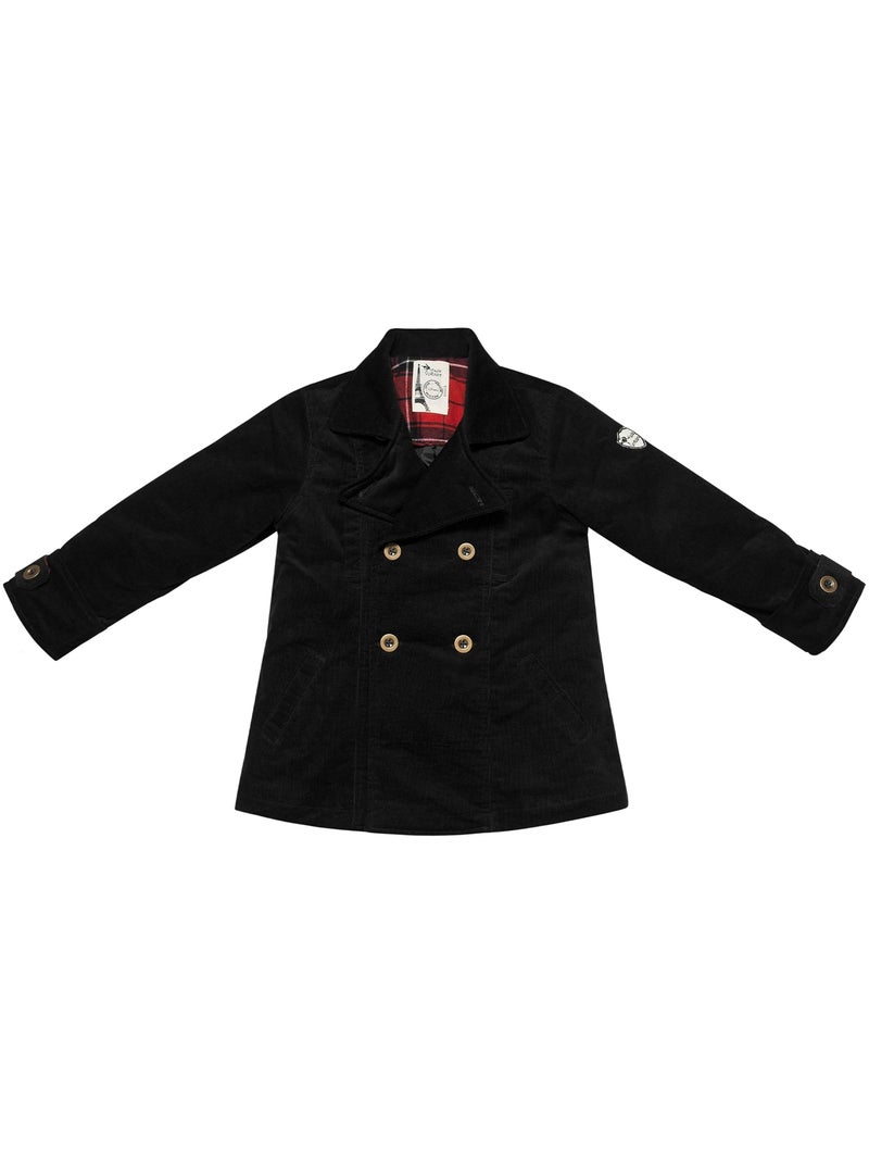 Manteaueau Caban  en Velours   NOTTING HILL - La Faute à Voltaire Gris Noir - Kiabi