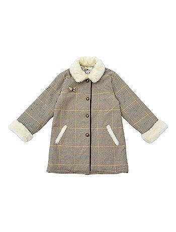 Manteaueau Carreaux Tartan Fausse Fourrure AMANDINE - La Faute à Voltaire