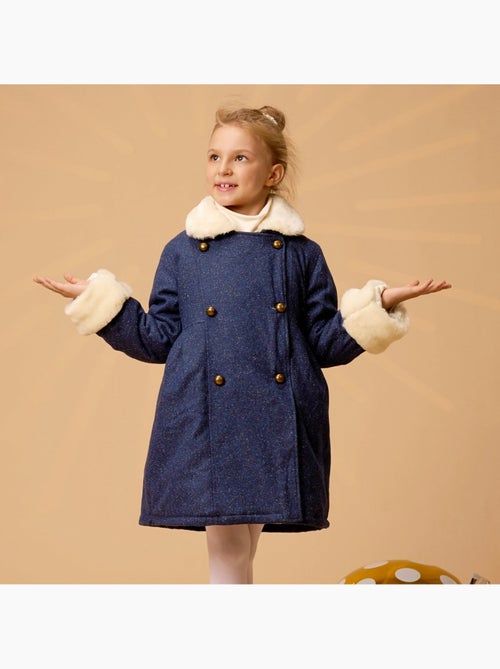 Manteaueau    en Laine et Fausse Fourrure  ANOUSHKA - La Faute à Voltaire - Kiabi