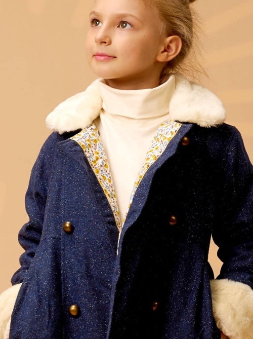 Manteaueau    en Laine et Fausse Fourrure  ANOUSHKA - La Faute à Voltaire - Kiabi