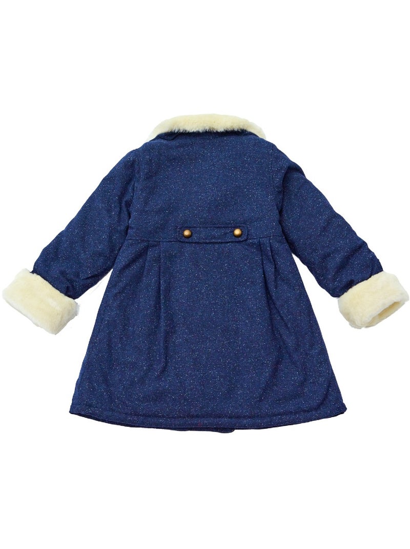 Manteaueau    en Laine et Fausse Fourrure  ANOUSHKA - La Faute à Voltaire Bleu marine - Kiabi