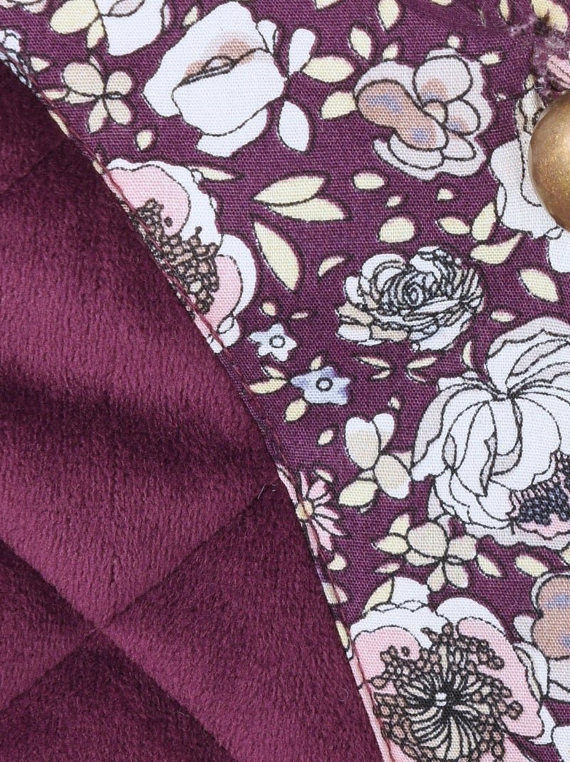Manteaueau Kimono Court   Velours   CAPUCINE - La Faute à Voltaire Bordeaux - Kiabi
