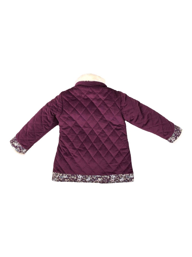 Manteaueau Kimono Court   Velours   CAPUCINE - La Faute à Voltaire Bordeaux - Kiabi
