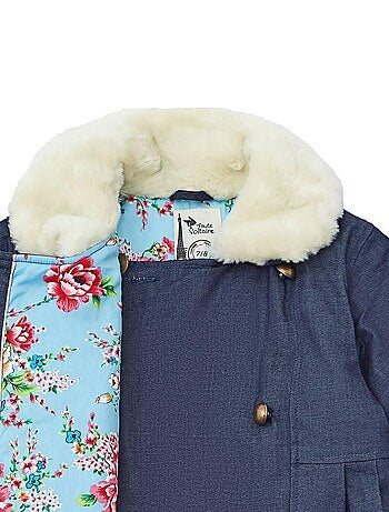 Manteaueau Long en Jeans Col Fausse Fourrure ANOUSHKA - La Faute à Voltaire