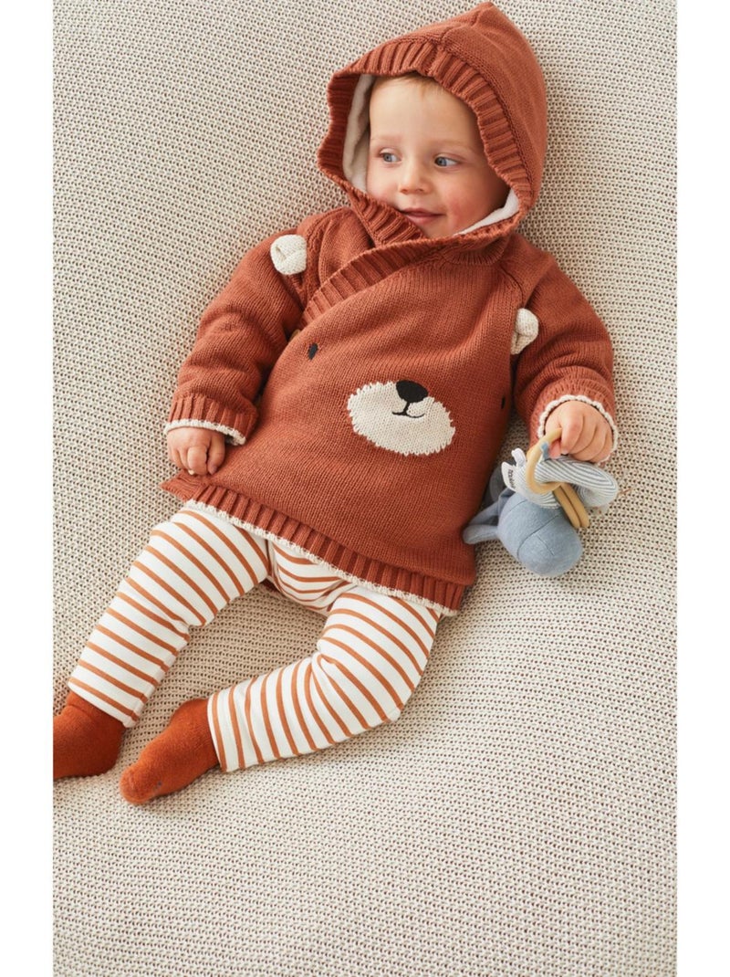 Mantelet ourson en tricot, caramel Noukie's Marron - Kiabi
