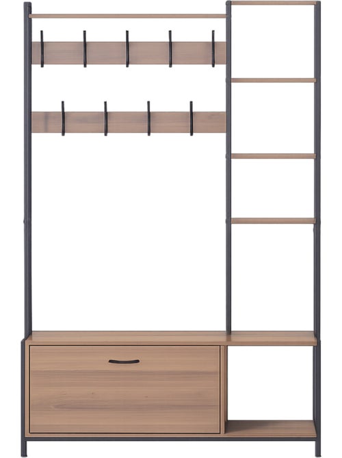 MANTI Meuble d'entrée 182x120cm noyer et noir - Kiabi