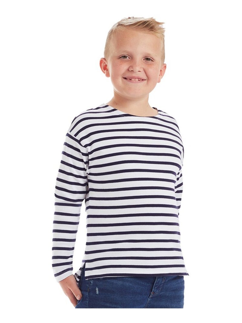 Mantis - T-shirt BRETON Blanc Bleu - Kiabi