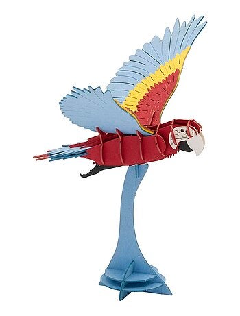 Maquette 3d en papier ara volant