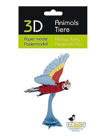 Maquette 3d en papier ara volant