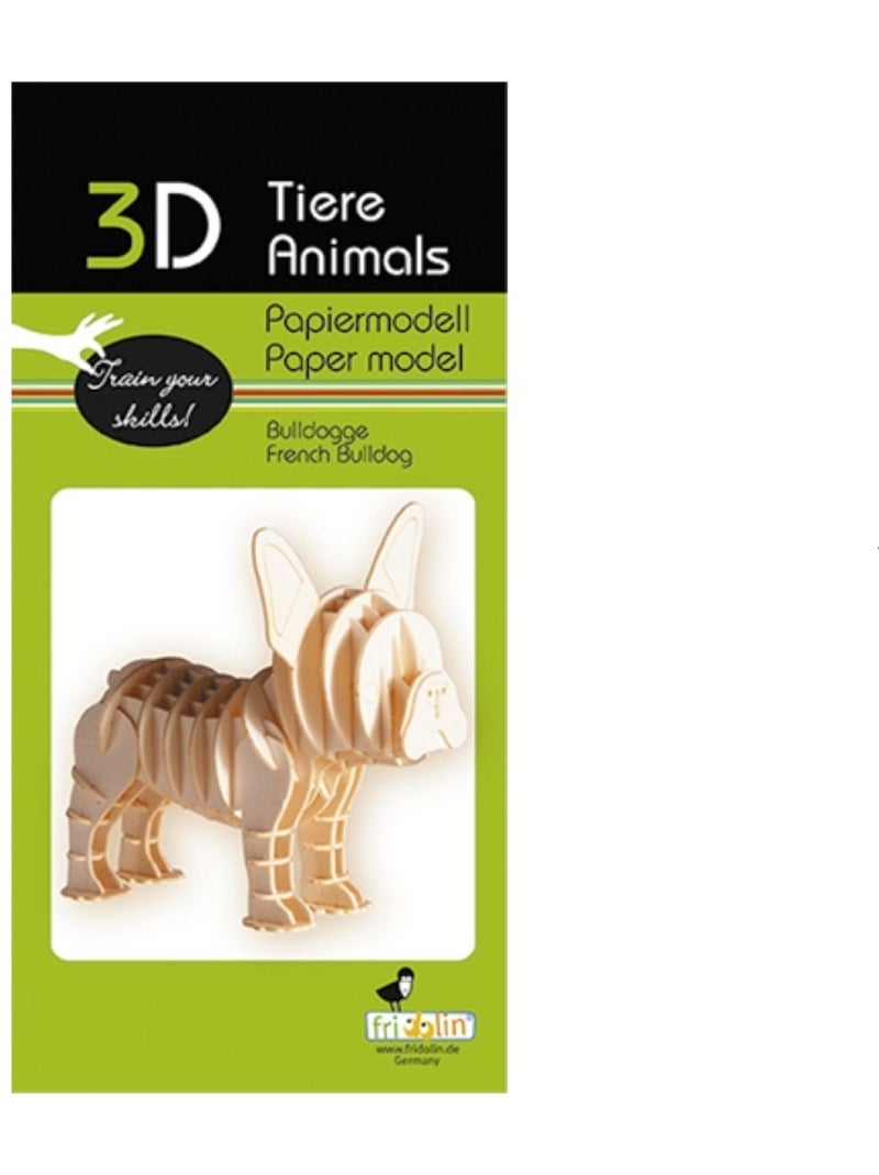 Maquette 3D en papier Bouledogue français N/A - Kiabi