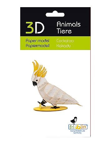 Maquette 3d en papier cacatoès