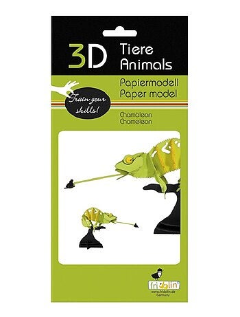 Maquette 3d en papier caméléon vert