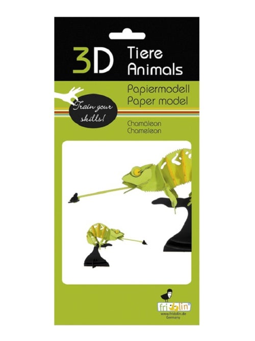 Maquette 3D en papier Caméléon vert - Kiabi
