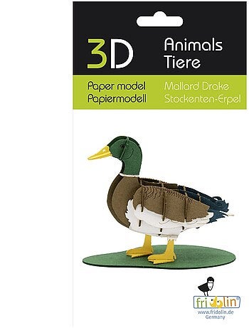 Maquette 3d en papier canard colvert mâle
