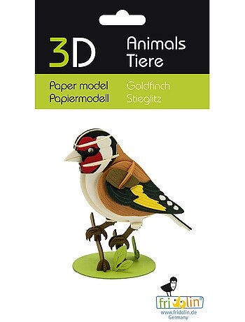 Maquette 3d en papier chardonneret elegant