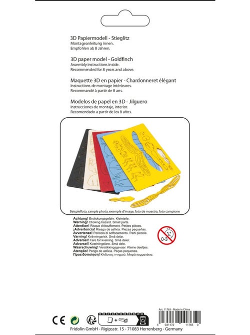 Maquette 3D en papier chardonneret elegant - Kiabi