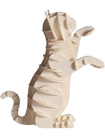 Maquette 3d en papier chat blanc