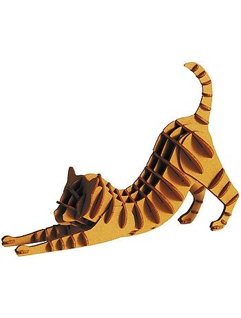 Maquette 3d en papier chat brun-roux