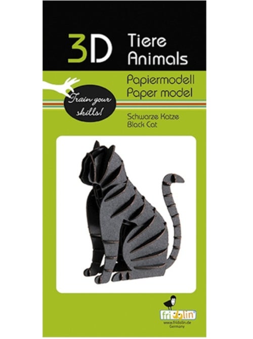 Maquette 3D en papier chat noir - Kiabi