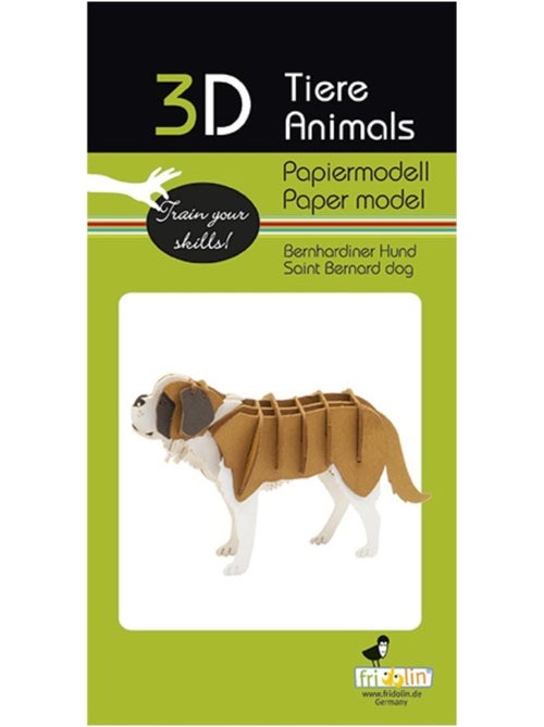 Maquette 3D en papier chien Saint-Bernard - Kiabi