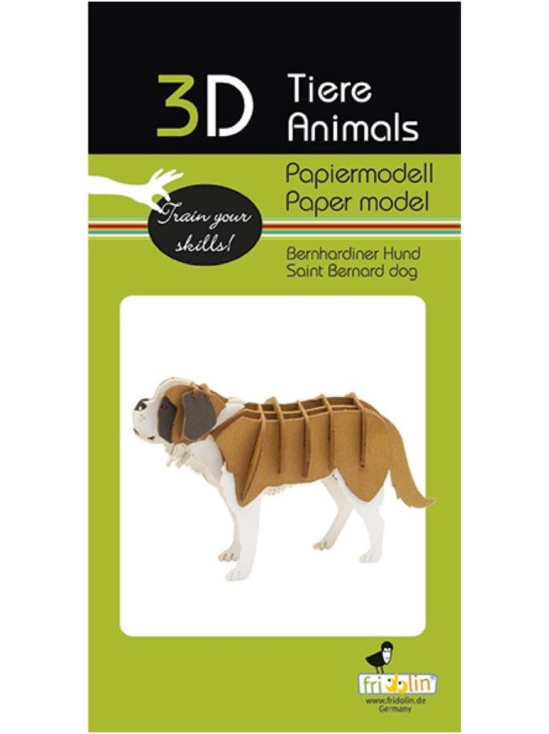 Maquette 3D en papier chien Saint-Bernard N/A - Kiabi