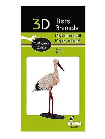 Maquette 3d en papier cigogne