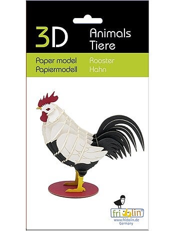 Maquette 3d en papier coq