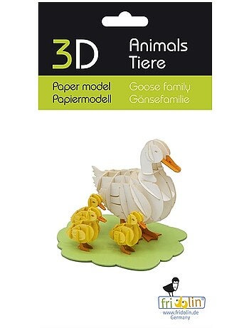 Maquette 3d en papier famille d'oies