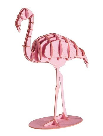 Maquette 3d en papier flamant rose