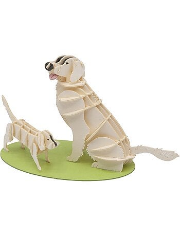 Maquette 3d en papier golden retriever