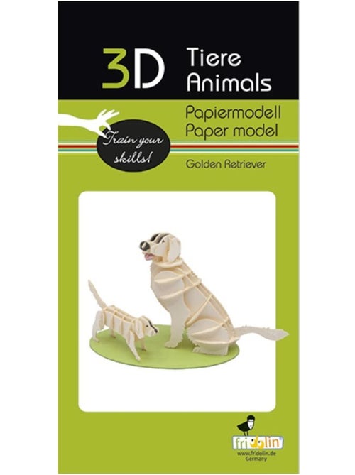 Maquette 3D en papier Golden Retriever - Kiabi